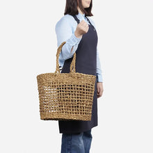 Load image into Gallery viewer, Umbria Open Weave Seagrass Tote
