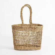 Load image into Gallery viewer, Umbria Open Weave Seagrass Tote