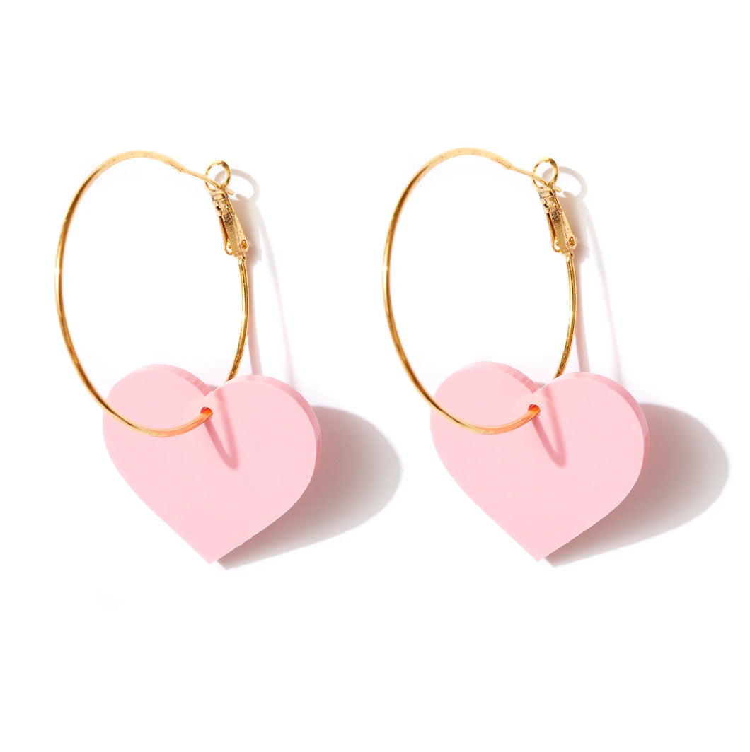Valentine Hoop Earrings - Assorted Colours