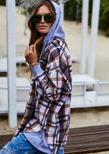 Load image into Gallery viewer, Pink/Grey Vintage Flannel Check Hooded Sweat - Hammill &amp; Co