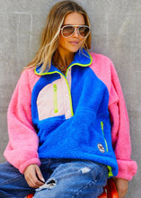Load image into Gallery viewer, Hot Pink/Royal Blue Vintage Polar Fleece Sweat - Hammill and Co