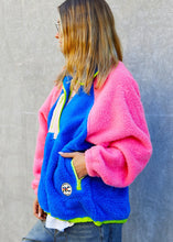 Load image into Gallery viewer, Hot Pink/Royal Blue Vintage Polar Fleece Sweat - Hammill and Co