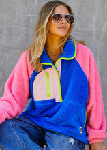Load image into Gallery viewer, Hot Pink/Royal Blue Vintage Polar Fleece Sweat - Hammill and Co