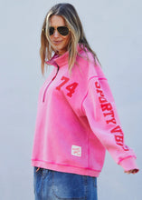 Load image into Gallery viewer, Pink Vintage Wash Half Zip Sweat - Hammill and Co