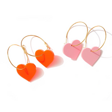 Load image into Gallery viewer, Valentine Hoop Earrings - Assorted Colours