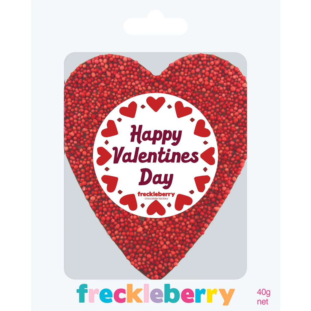 'Happy Valentine's Day' Red Freckle Heart