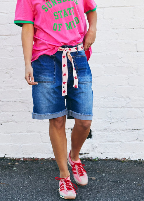 Dark Denim Weekend Stretch Short- Hammill & Co