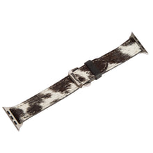Load image into Gallery viewer, Black/White Cowhide Apple Watch Strap