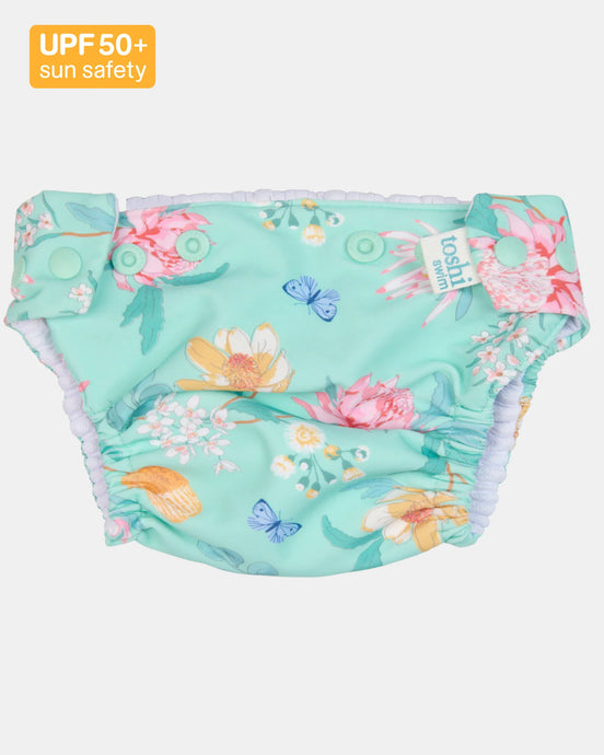 Waratah Mint Paradise Swim Nappy - Toshi