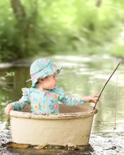 Load image into Gallery viewer, Waratah Mint Ripple L/S Swim Onesie - Toshi