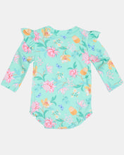 Load image into Gallery viewer, Waratah Mint Ripple L/S Swim Onesie - Toshi