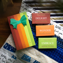 Load image into Gallery viewer, Warm And Bright Shower Steamer 3 Pack Gift Set