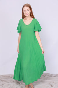 Green Cotton Dress O/S