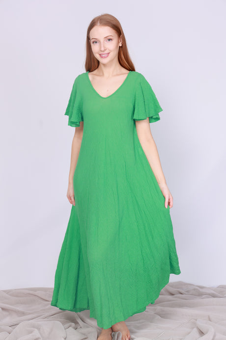 Green Cotton Dress O/S