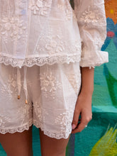 Load image into Gallery viewer, White Lace Applique Shorts - Zari the Label