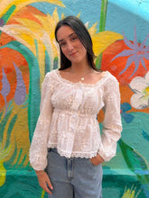 Load image into Gallery viewer, White Lace Applique Blouse - Zari the Label