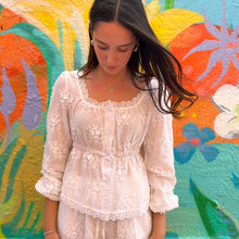 Load image into Gallery viewer, White Lace Applique Blouse - Zari the Label