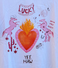 Load image into Gallery viewer, White 'Lucky' Rodeo T-Shirt - By Frankie