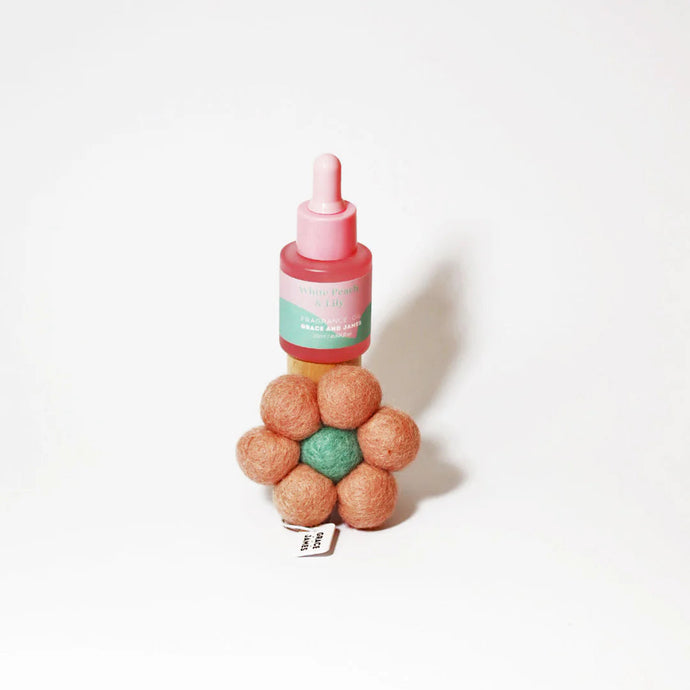 White Peach & Lily Felt Air Freshener