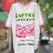 Load image into Gallery viewer, White 'Coffee Lover Club' T-Shirt - By Frankie