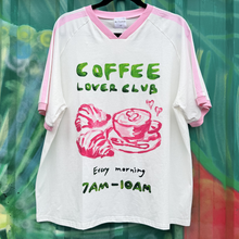 Load image into Gallery viewer, White 'Coffee Lover Club' T-Shirt - By Frankie