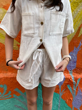 Load image into Gallery viewer, White Denim Shirt &amp; Short Set - By Frankie