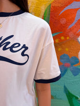 Load image into Gallery viewer, White/Navy 'Mother' T-Shirt - By Frankie