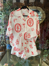 Load image into Gallery viewer, White Short Set With Santa Print - By Frankie