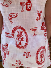 Load image into Gallery viewer, White Sleeveless Side Panel Top &amp; Short Set With Santa Print - By Frankie