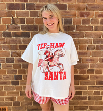 Load image into Gallery viewer, White &#39;Yeehaw Santa&#39; T-Shirt &amp; Short Set - By Frankie