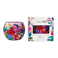 Load image into Gallery viewer, Wildflowers Glass Tealight Candle Holder