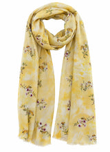 Load image into Gallery viewer, Floral Bee Print Cotton Modal Scarf