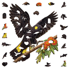 Load image into Gallery viewer, Yellow Tail Black Cockatoo Wooden Puzzle