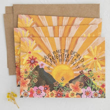Load image into Gallery viewer, Yellow 'You Make The World a Brighter Place...' Greeting Card