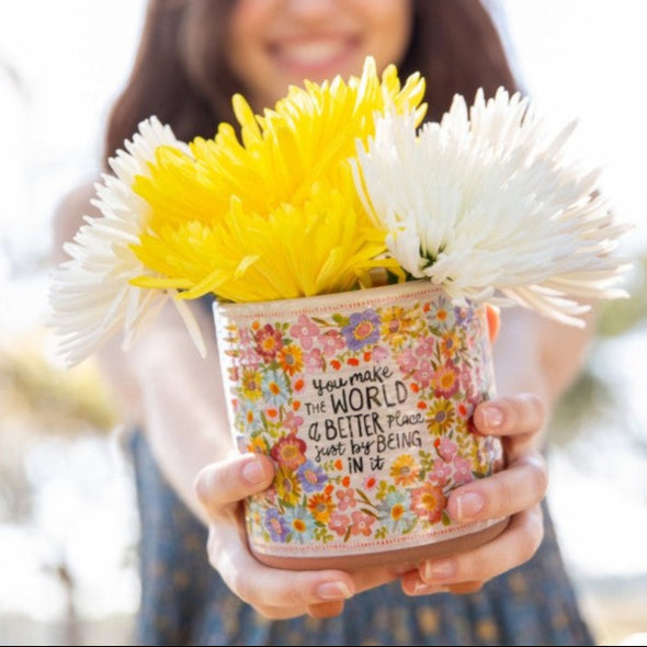 'You Make the World Better' Artisan Planter