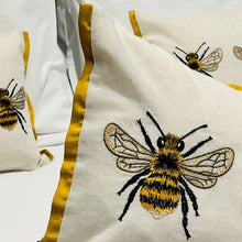 Load image into Gallery viewer, Embroidered Bee Cushion