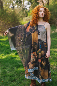 'Wild Beauty' Bamboo Scarf with Peacock Print - Market of Stars