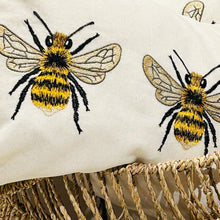 Load image into Gallery viewer, Embroidered Bee Cushion