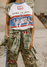 Load image into Gallery viewer, Born in Aus Camo Raglan Tank - Farmer By Whitney