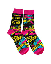 Load image into Gallery viewer, 'Caution I Have No Filter' Women's Socks