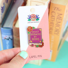 Load image into Gallery viewer, 'Easily Distracted By Books' Lapel Pin