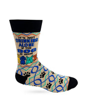 Load image into Gallery viewer, 'It’s Not Drinking Alone if the Dog is Home' Men's Crew Socks