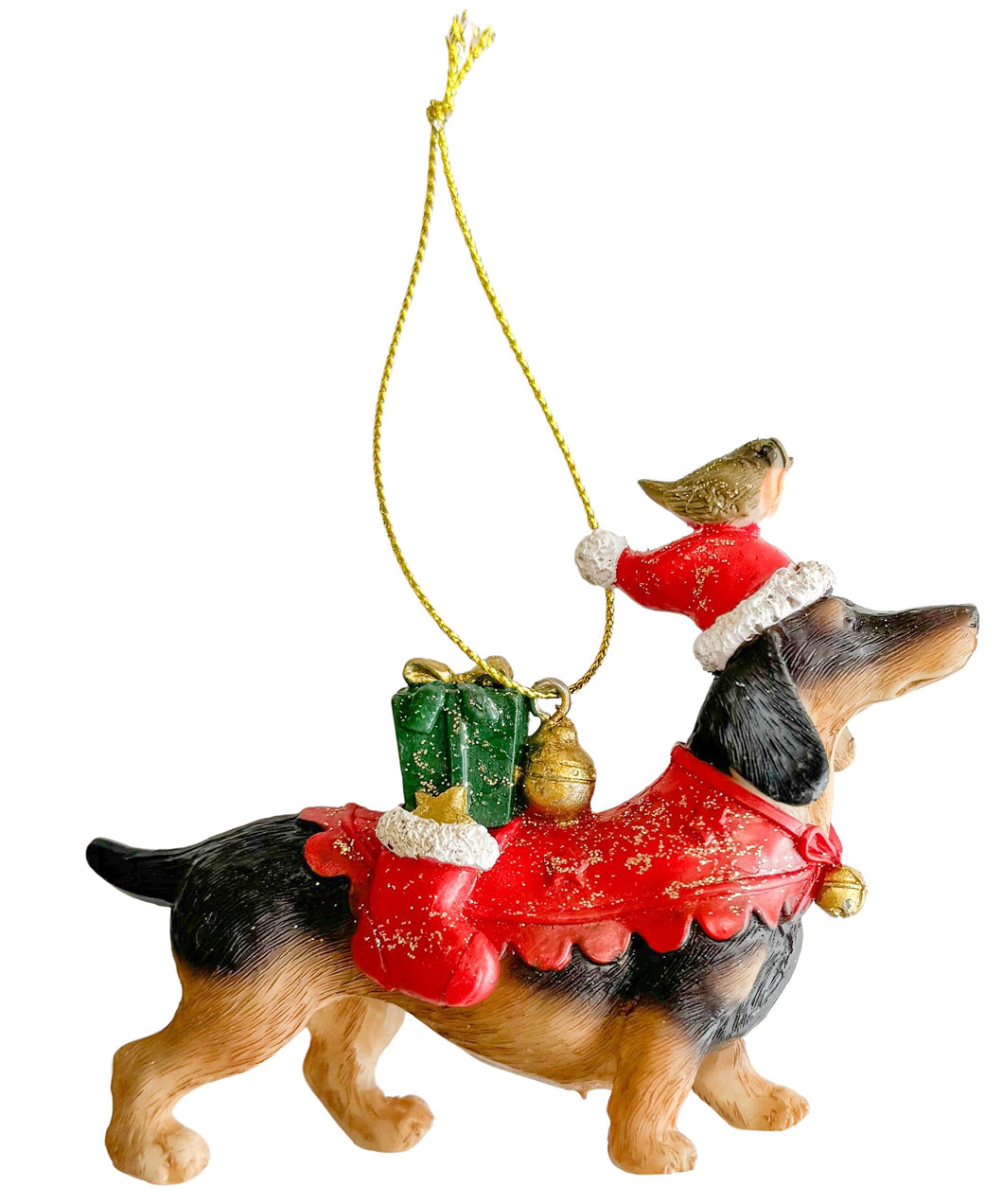 Festive Dog Ornament Red 10cm