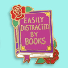 Load image into Gallery viewer, 'Easily Distracted By Books' Lapel Pin