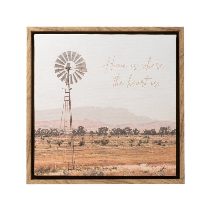 'Home Sweet Home' Windmill Framed Canvas