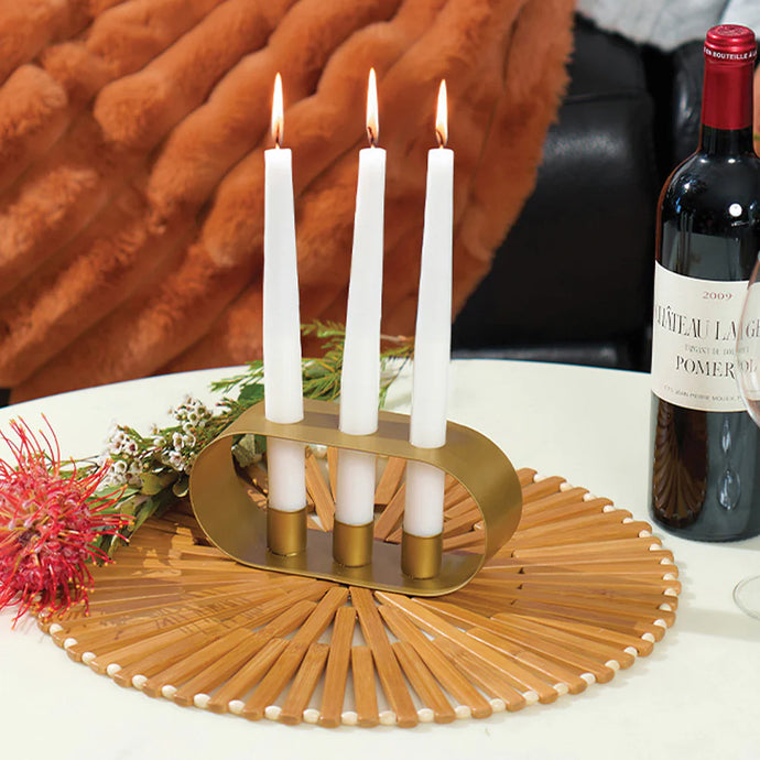 Gold Candle Holder Trio