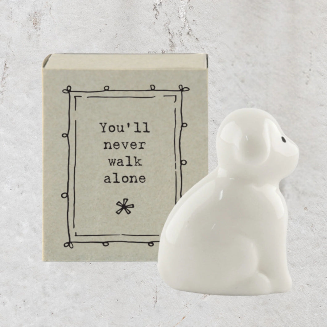 Little Dog Porcelain Matchbox Figurine