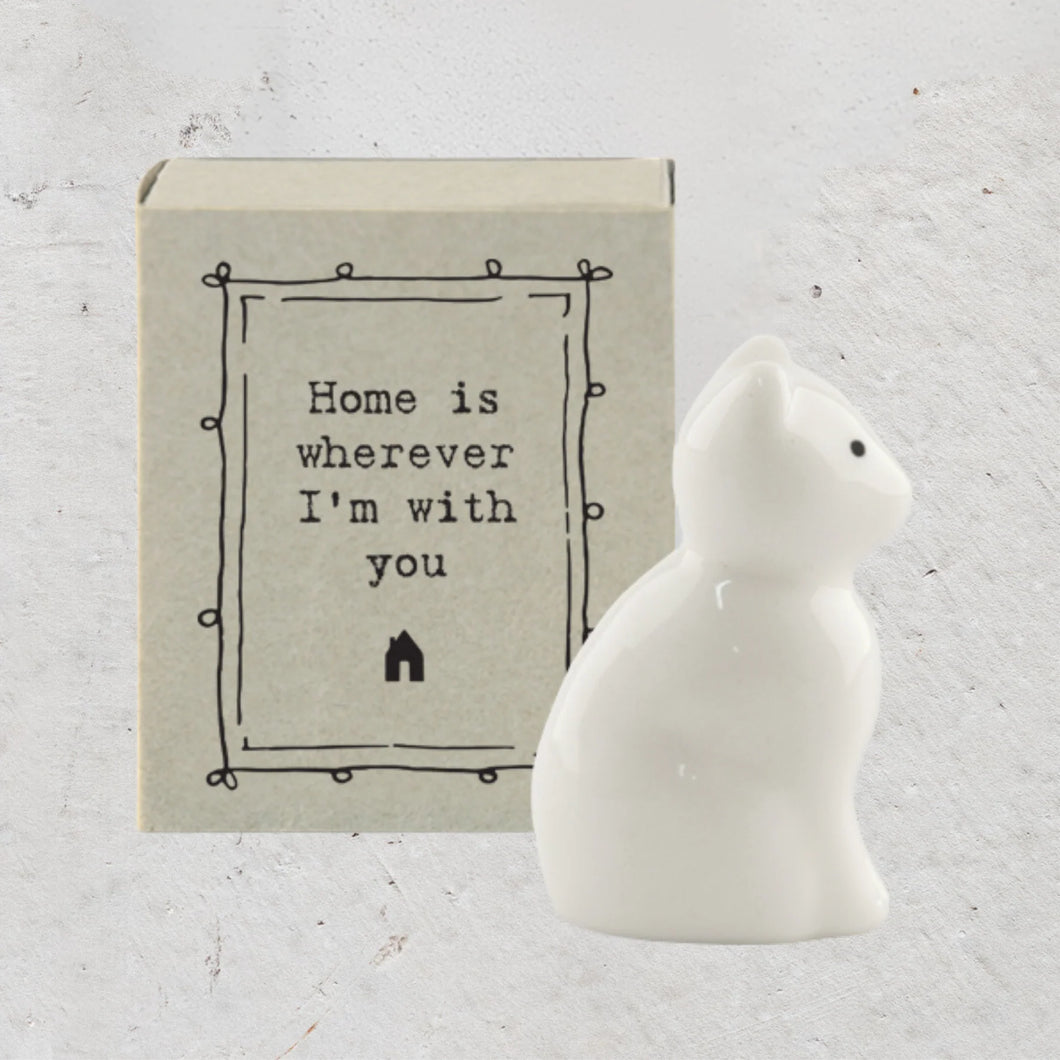 Little Cat Porcelain Matchbox Figurine