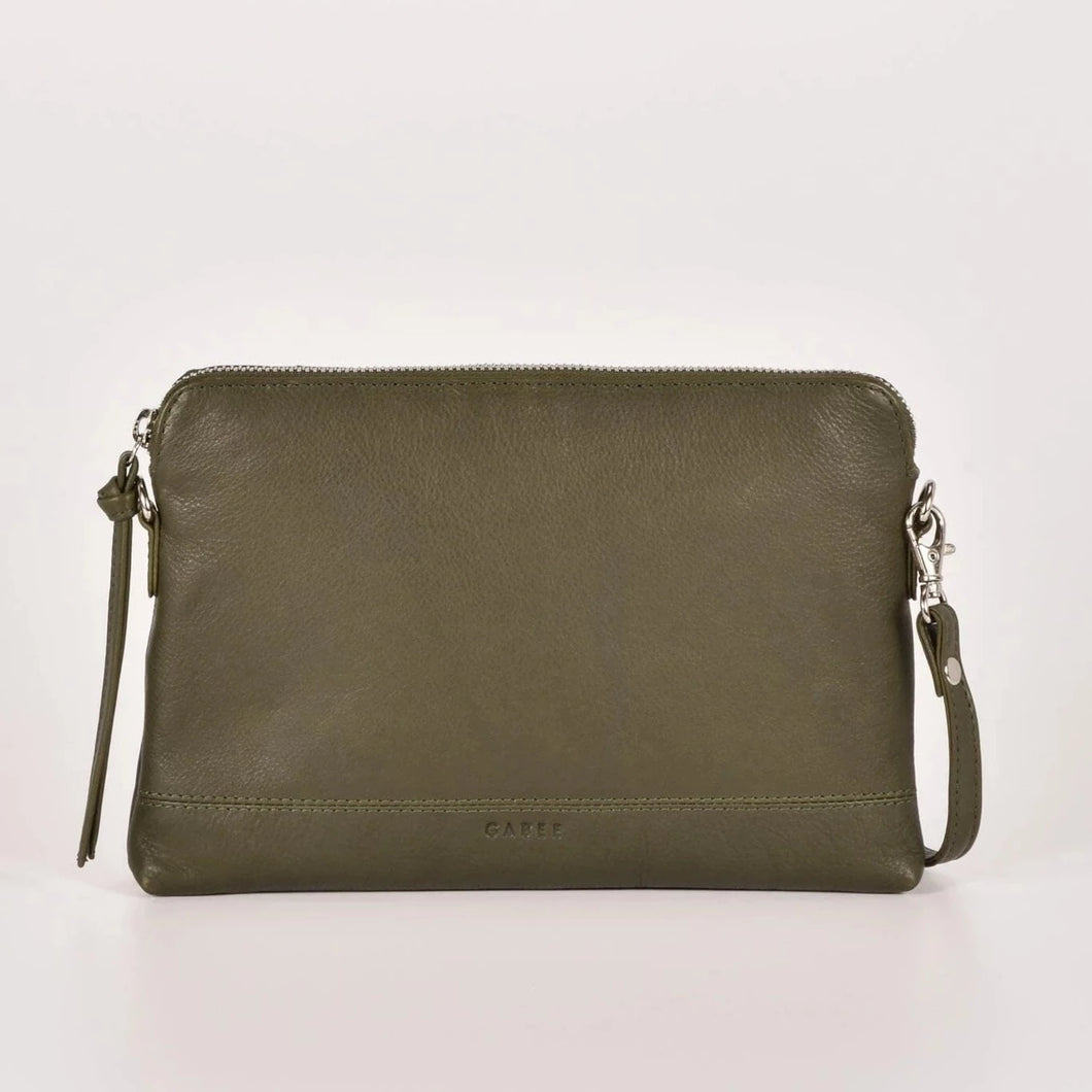 Olive Holly Leather Crossbody Purse 2 in 1 - Gabee