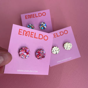 Tammy Glitter Studs - Assorted Colours